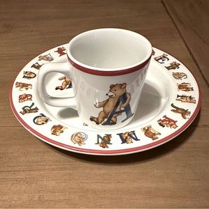 Tiffany & co. 1994 Teddy Bear baby bowl and cup.